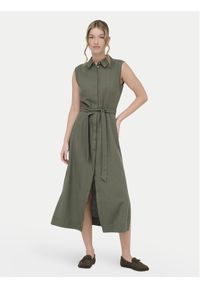 only - ONLY Sukienka koszulowa Goa 15363697 Beżowy Regular Fit. Kolor: beżowy. Materiał: len. Typ sukienki: koszulowe #1