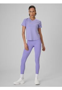 4f - 4F Koszulka treningowa regular szybkoschnąca damska - fioletowa S. Kolor: fioletowy. Materiał: materiał, włókno. Sport: fitness #2