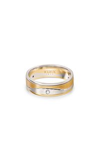 W.KRUK - Obrączka ślubna złota RIVA damska. Materiał: złote. Kolor: złoty. Wzór: aplikacja, gładki