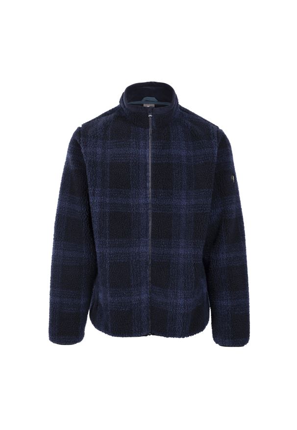 TRESPASS - Męski Polar W Kratę Epperstone AT400. Kolor: niebieski. Materiał: polar. Sezon: zima. Styl: sportowy. Sport: turystyka piesza