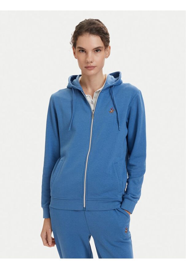 Beverly Hills Polo Club Bluza P-SS26W-F546540 Niebieski Regular Fit. Typ kołnierza: polo. Kolor: niebieski. Materiał: syntetyk
