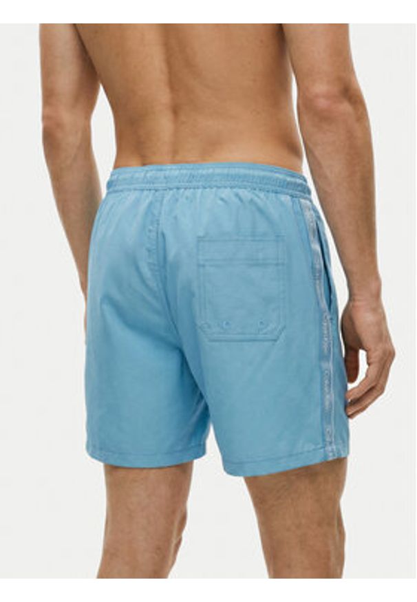 Calvin Klein Swimwear Szorty kąpielowe LV00N61002 Błękitny Regular Fit. Kolor: niebieski. Materiał: syntetyk
