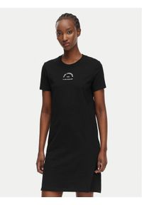 Karl Lagerfeld - KARL LAGERFELD Sukienka codzienna B2W13071 Czarny Regular Fit. Okazja: na co dzień. Typ kołnierza: dekolt w karo. Kolor: czarny. Materiał: bawełna. Typ sukienki: proste. Styl: casual #1