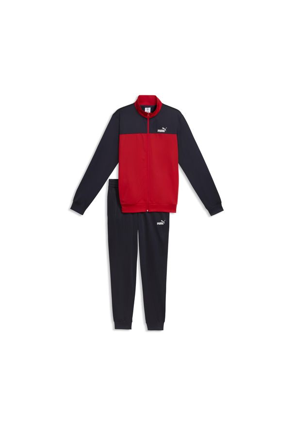 Puma - Męski dres z blokami kolorów PUMA. Kolor: niebieski. Materiał: dresówka. Sport: fitness