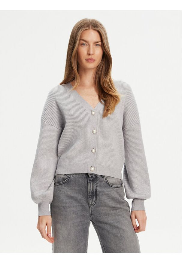 Guess Kardigan W5YR07 Z2ZK2 Szary Relaxed Fit. Kolor: szary. Materiał: wiskoza