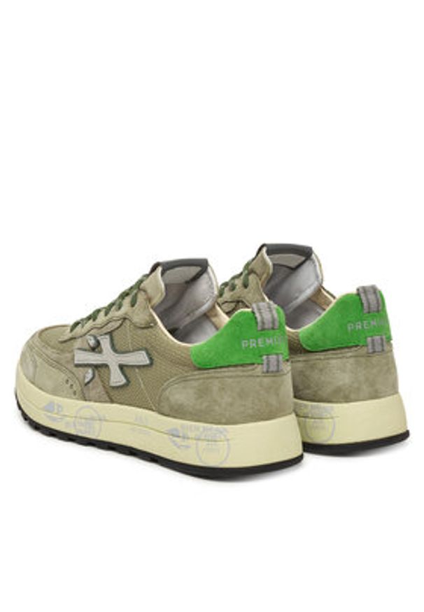 Premiata Sneakersy Nous Var 8062 Khaki. Kolor: brązowy. Materiał: skóra, zamsz