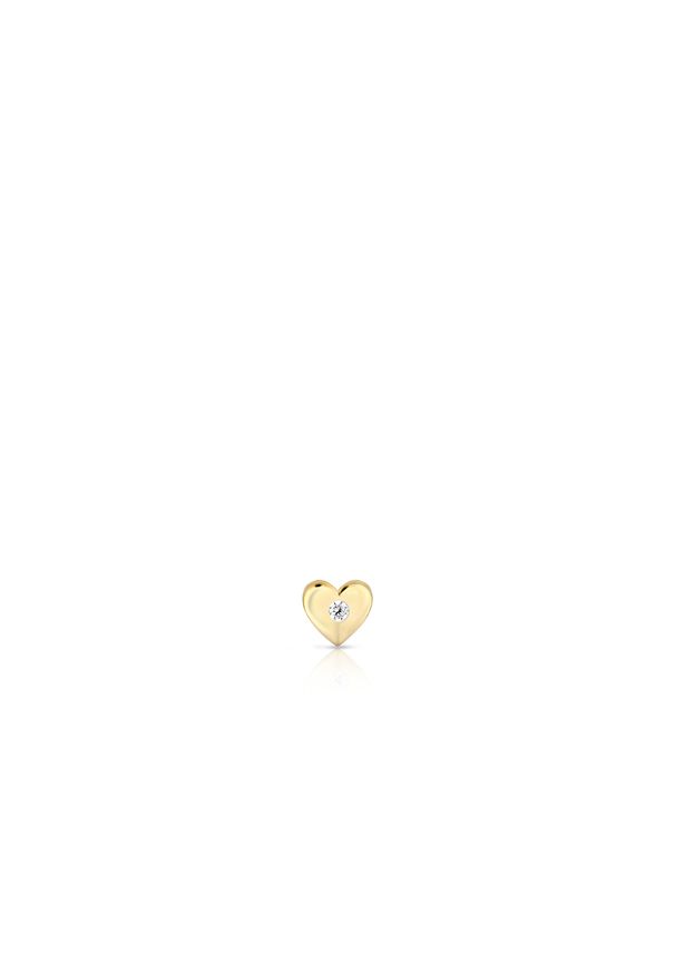 W.KRUK - Monokolczyk srebrny pozłacany serce. Materiał: pozłacane, srebrne. Kolor: srebrny. Kamień szlachetny: cyrkonia