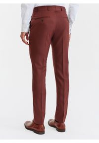 Pako Lorente - PAKO LORENTE – Gładkie spodnie garniturowe w kolorze brązowym. Kolor: brązowy. Materiał: poliester, wełna. Wzór: gładki #9