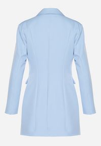 Born2be - Jasnoniebieska Kopertowa Sukienka z Imitacją Kieszeni Talriti. Kolor: niebieski. Typ sukienki: kopertowe. Styl: elegancki #4