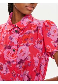 Morgan Sukienka koszulowa 241-ROSEL.F Różowy Regular Fit. Kolor: różowy. Materiał: bawełna. Typ sukienki: koszulowe #4