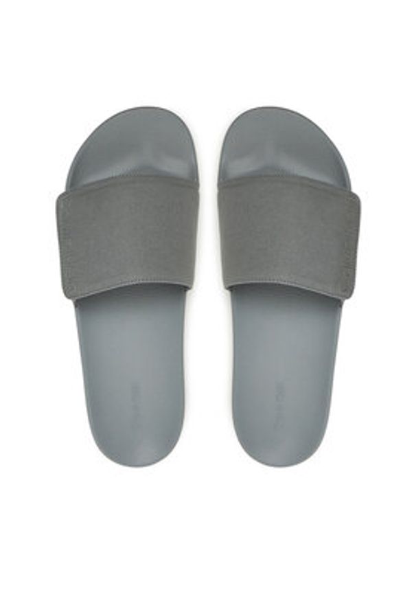 Calvin Klein Klapki Adj Pool Slide Canvas Logo HM0HM01749 Szary. Kolor: szary. Materiał: materiał