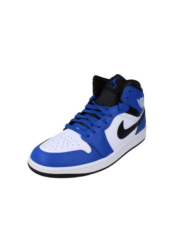 Buty Sportowe Męskie Nike Air Jordan 1 Mid. Okazja: na co dzień. Kolor: niebieski. Materiał: guma, skóra. Sport: bieganie