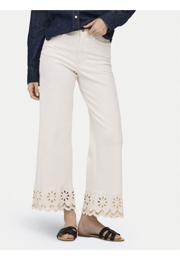 only - ONLY Jeansy Madison 15372378 Kremowy Straight Leg. Kolor: kremowy