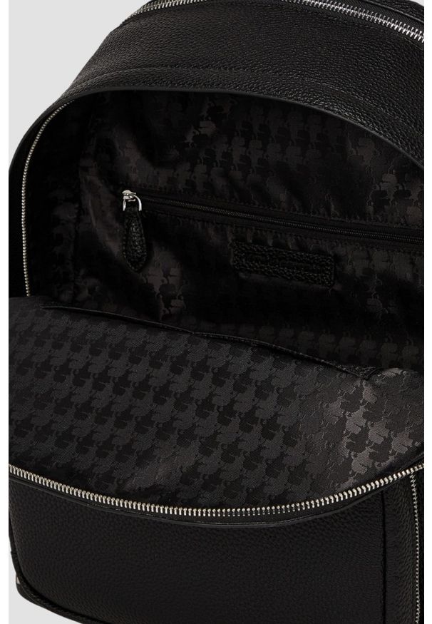 Karl Lagerfeld - KARL LAGERFELD Czarny plecak Ikon Pebble Md Backpack. Kolor: czarny