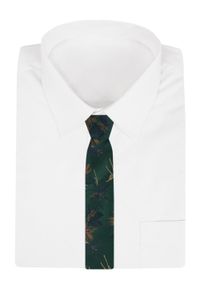 Męski Krawat - Zielony w Duże Kwiaty - Alties. Kolor: zielony. Materiał: tkanina. Wzór: kwiaty. Styl: elegancki, wizytowy #5