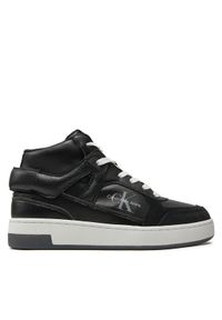 Calvin Klein Jeans Sneakersy Basket Cupsole High Mix Ml Mtr YW0YW01489 Czarny. Kolor: czarny. Materiał: skóra