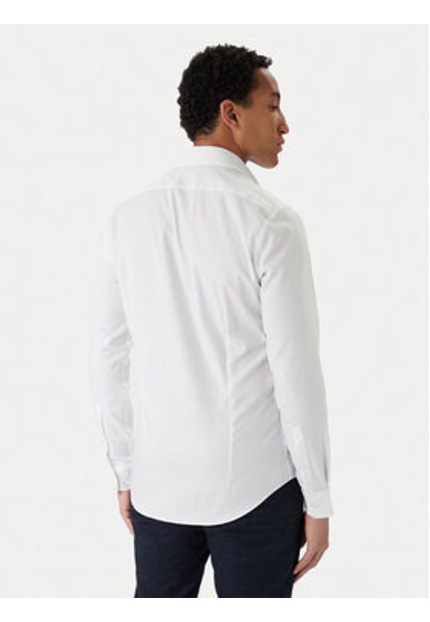Calvin Klein Koszula LV019EU053 Biały Slim Fit. Kolor: biały. Materiał: bawełna