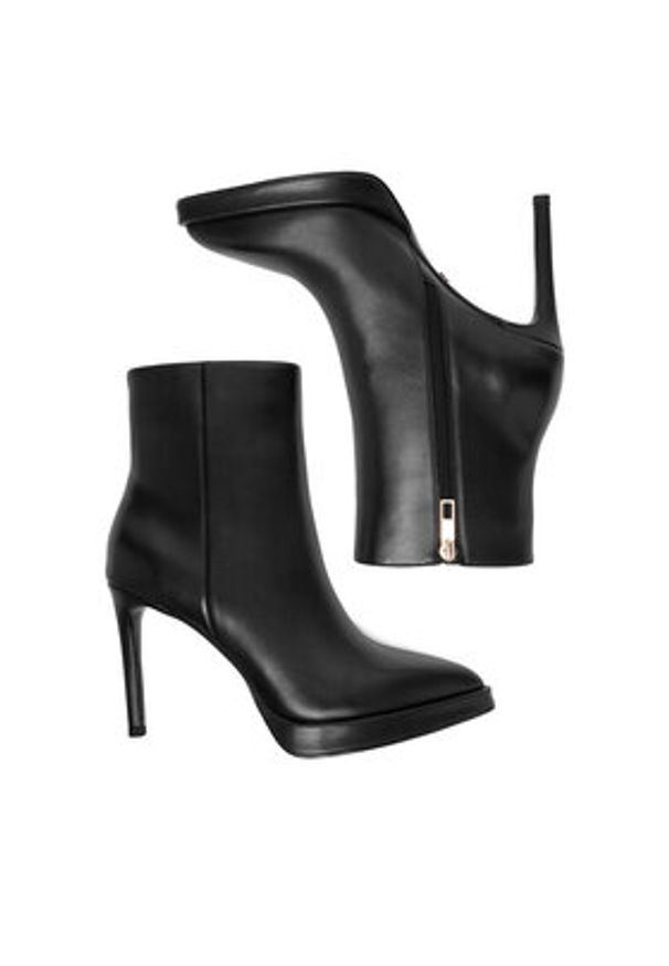 Gino Rossi - GINO ROSSI Botki EO-LUNA-LT2369A Czarny. Kolor: czarny. Materiał: skóra