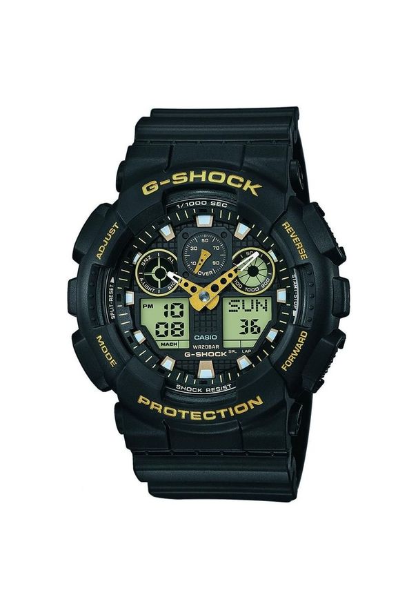 Casio - CASIO ZEGAREK G-SHOCK Special Color GA-100GBX-1A9ER. Rodzaj zegarka: cyfrowe. Materiał: tworzywo sztuczne. Styl: sportowy