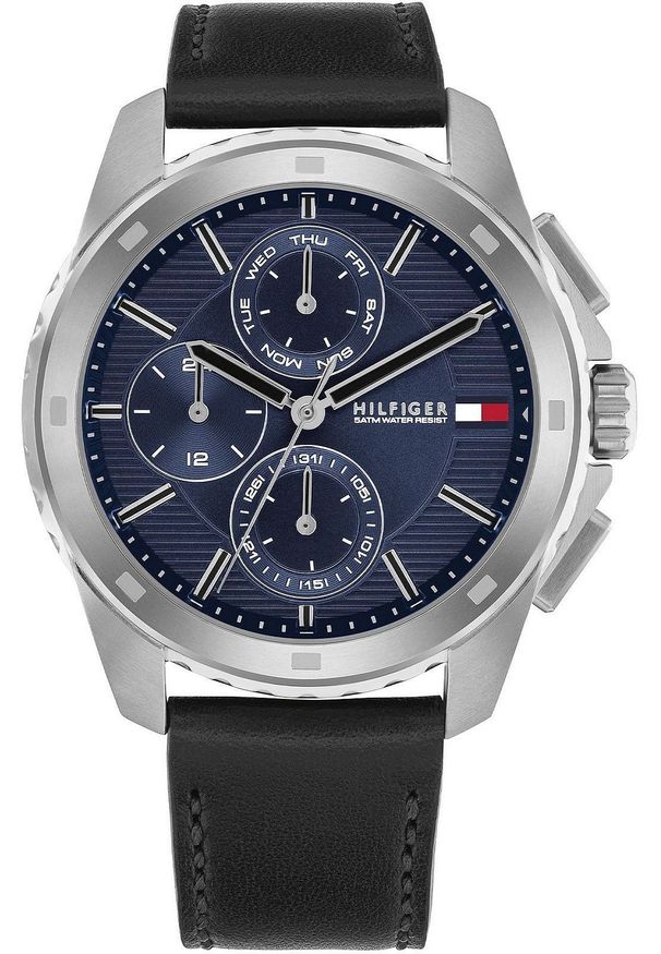 TOMMY HILFIGER - Zegarek Tommy Hilfiger Męski Zegarek Walker 1710619 Klasyka Srebra i Granatu