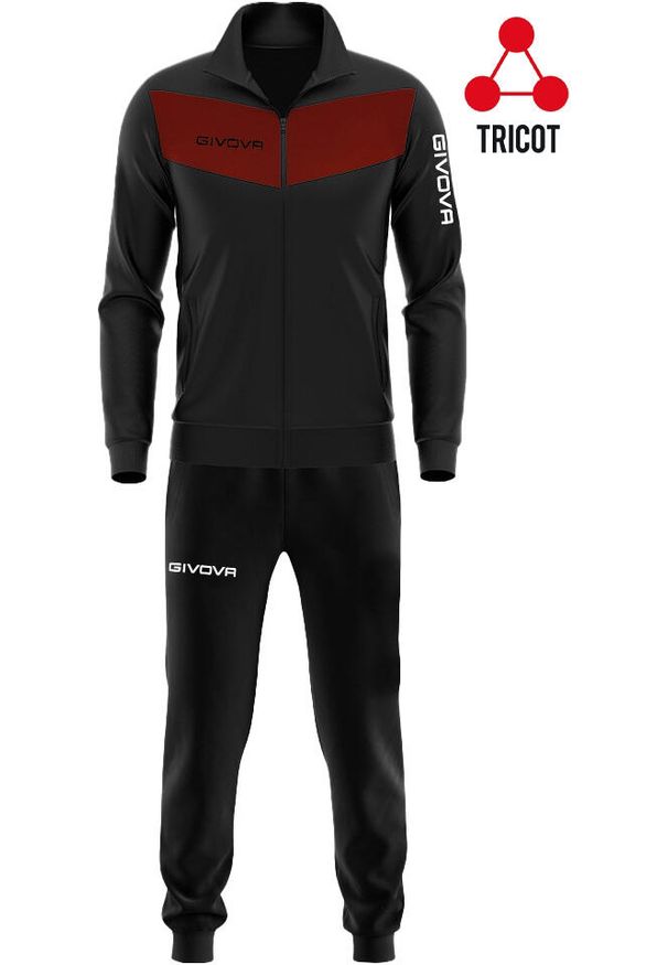 Givova Visa Sportset 3xl - oddychające triacetato dla mężczyzn. Kolor: czerwony, wielokolorowy, czarny, brązowy. Sport: fitness, piłka nożna