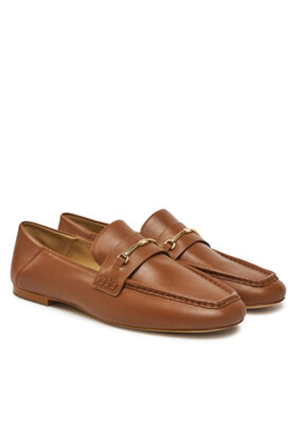 Michael Kors Mokasyny Lena Loafer 40R5LEFP1L Brązowy. Kolor: brązowy. Materiał: skóra