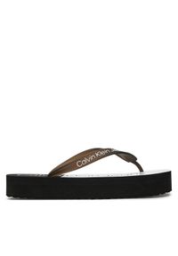 Calvin Klein Jeans Japonki Beach Sandal Flatform Monologo YW0YW01617 Czarny. Kolor: czarny