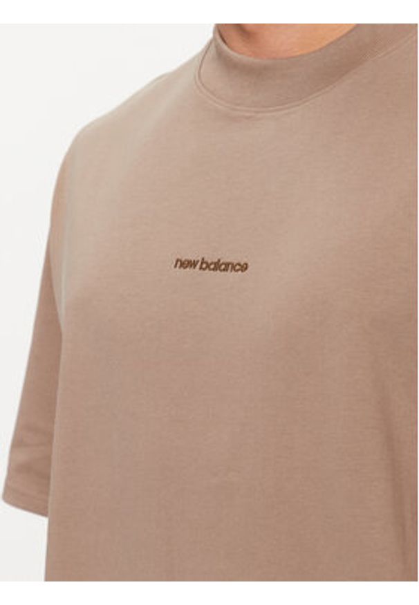 New Balance T-Shirt Athletics Linear T-Shirt MT33560 Brązowy Regular Fit. Kolor: brązowy. Materiał: bawełna