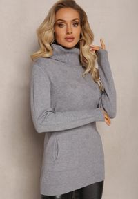 Renee - Szary Golf z Długim Rękawem Kinfrei. Typ kołnierza: golf. Kolor: szary. Materiał: dzianina. Długość rękawa: długi rękaw. Długość: długie #4