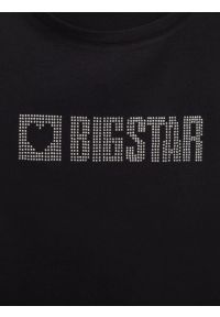 Big-Star - Koszulka damska z logo BIG STAR z cyrkonii czarna Avra 906. Kolor: czarny #2