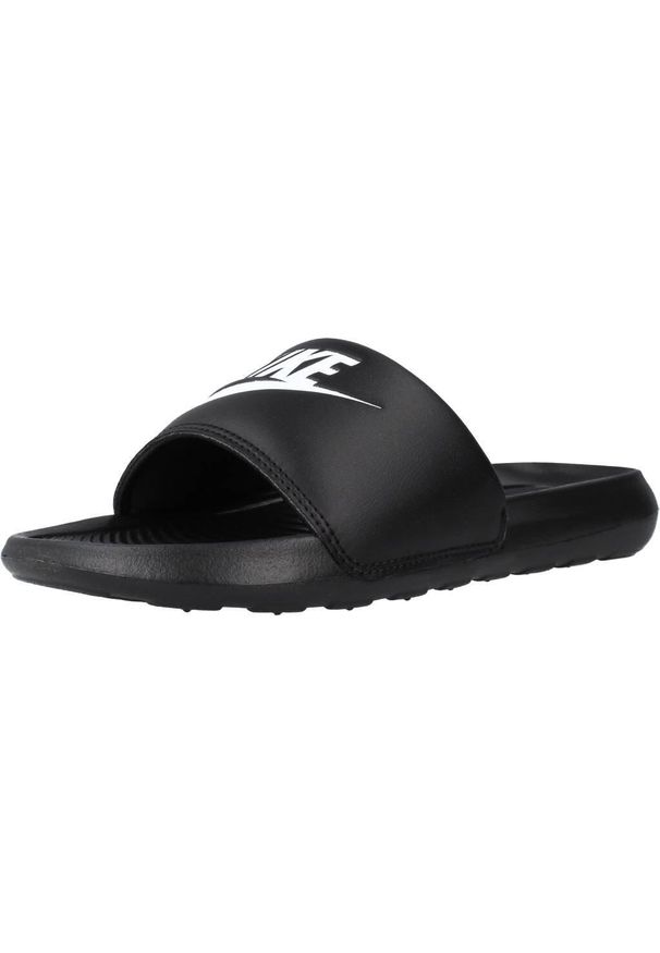 Klapki damskie Nike Victori One Slide. Okazja: na plażę. Kolor: czarny. Materiał: syntetyk, materiał. Styl: sportowy