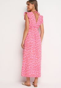 Born2be - Różowa Bawełniana Sukienka Boho Wiązana z Tyłu Brynivia. Okazja: na spacer, na co dzień. Kolor: różowy. Materiał: bawełna. Długość rękawa: krótki rękaw. Typ sukienki: proste. Styl: boho #7