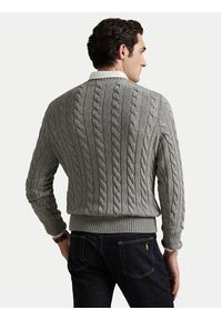 Polo Ralph Lauren Sweter 710775885013 Szary Regular Fit. Typ kołnierza: polo. Kolor: szary. Materiał: bawełna #4