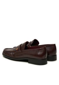 TOMMY HILFIGER - Tommy Hilfiger Lordsy Loafer Soft Nappa Pleated Toe FW0FW08362 Bordowy. Kolor: czerwony. Materiał: skóra #3