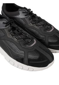 Geox Sneakersy "Grecale B" | U028ZB 04622 | Mężczyzna | Czarny, Grafitowy. Kolor: czarny, szary, wielokolorowy. Materiał: skóra, tkanina. Wzór: aplikacja