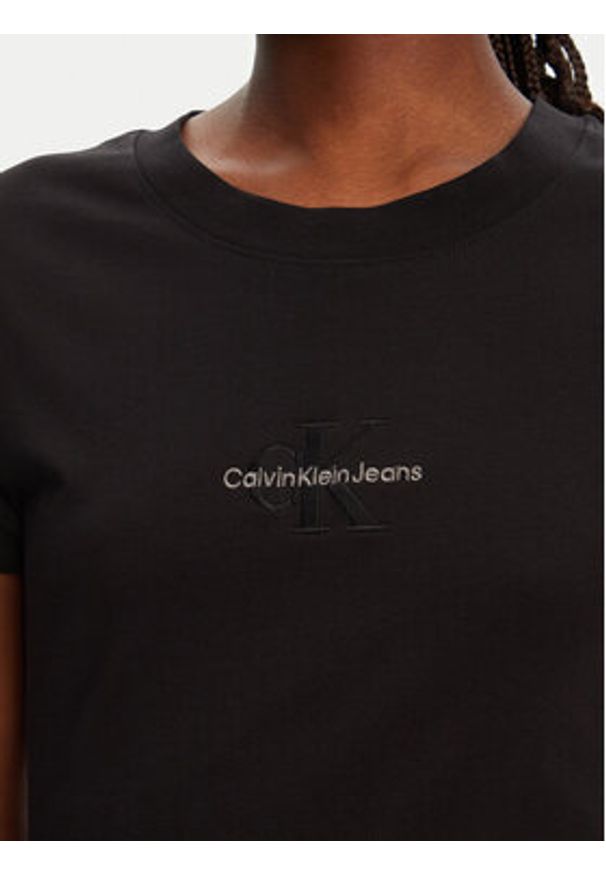 Calvin Klein Jeans T-Shirt Monologo J20J223563 Czarny Slim Fit. Kolor: czarny. Materiał: bawełna