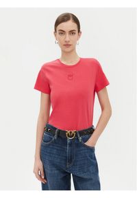 Pinko - PINKO T-Shirt 100355 A2HN Czerwony Regular Fit. Kolor: czerwony. Materiał: bawełna