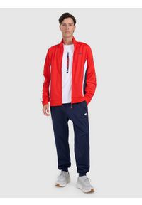4f - 4F Bluza dresowa rozpinana bez kaptura męska - czerwona L. Typ kołnierza: bez kaptura. Kolor: czerwony. Materiał: dresówka