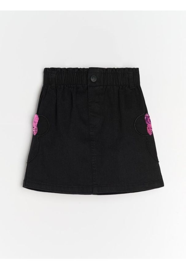 Sinsay - Spódnica z gumką w pasie Minnie Mouse - czarny. Kolor: czarny. Wzór: motyw z bajki