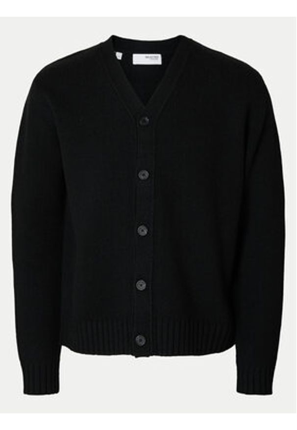 Selected Homme Kardigan Cody 16095620 Czarny Relaxed Fit. Kolor: czarny. Materiał: syntetyk