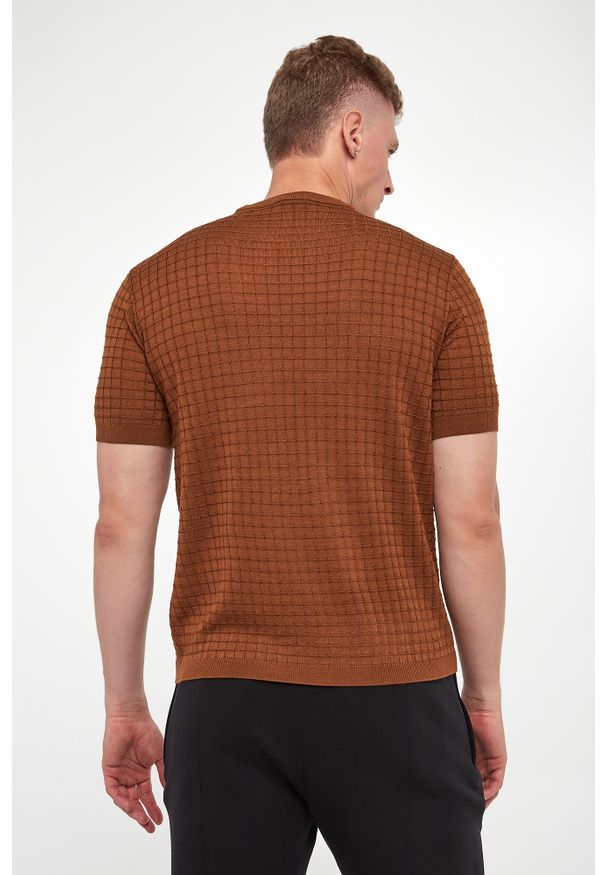 Emporio Armani - T-shirt męski dzianinowy EMPORIO ARMANI. Materiał: dzianina
