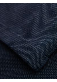 Ombre Clothing - Męskie krótkie spodenki na gumce ze strukturalnej dzianiny – granatowe V1. Okazja: na co dzień. Kolor: niebieski. Materiał: dzianina. Długość: krótkie. Styl: klasyczny, casual #3