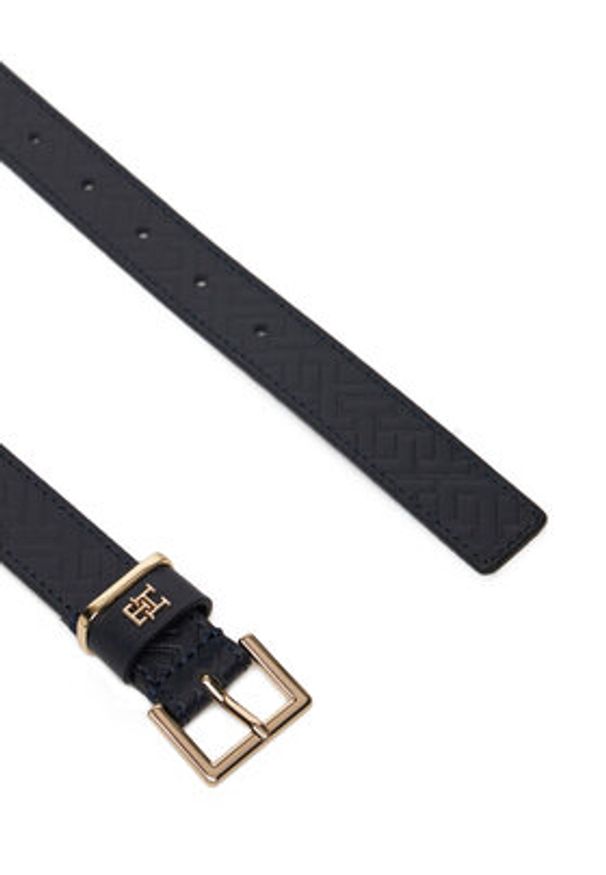 TOMMY HILFIGER - Tommy Hilfiger Pasek Damski Th Square 2.5 Mono Go AW0AW17974 Granatowy. Kolor: niebieski. Materiał: skóra