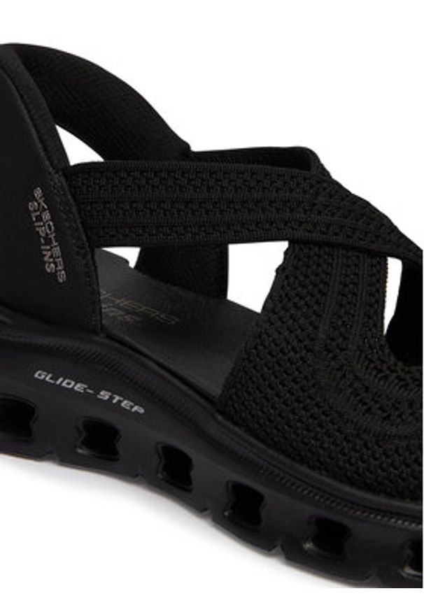 skechers - Skechers Sandały Slip-ins Glide-Step 119557/BBK Czarny. Kolor: czarny. Materiał: materiał