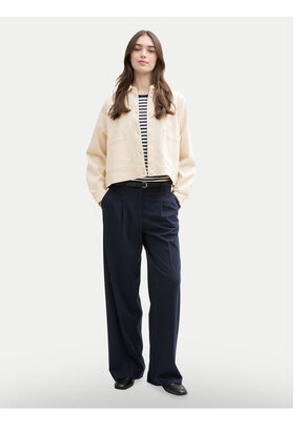 Tom Tailor Denim Kurtka jeansowa 1045500 Beżowy Regular Fit. Kolor: beżowy. Materiał: bawełna