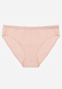 Born2be - Jasnoróżowe Majtki Figi z Bawełną i Ozdobnymi Napisami Phioreia. Kolor: różowy. Materiał: bawełna. Wzór: napisy #1