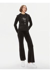 Juicy Couture Spodnie dresowe Velour Scatter Diamante JCBBJ223802 Czarny Regular Fit. Kolor: czarny. Materiał: syntetyk #5