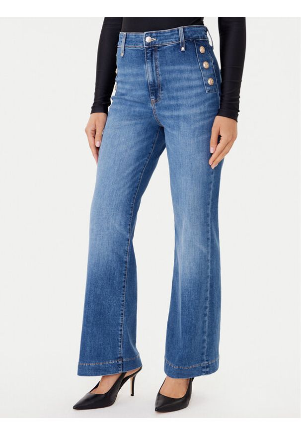 Guess Jeansy W5GA0P D5Q01 Niebieski Wide Leg. Kolor: niebieski