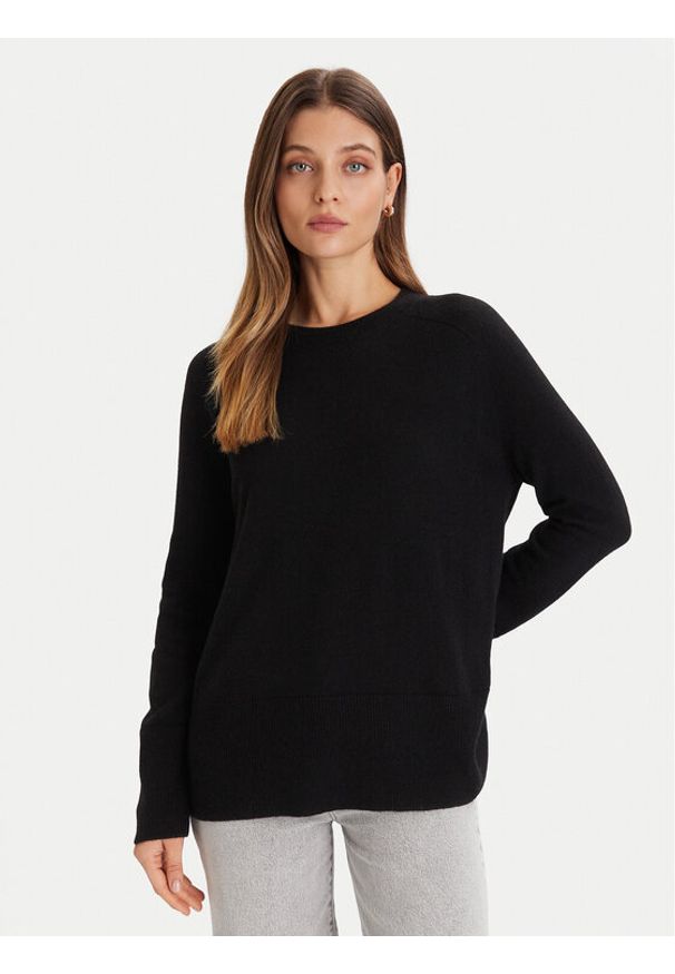 ViCOLO Sweter 22038F Czarny Regular Fit. Kolor: czarny. Materiał: kaszmir