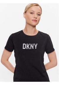 DKNY T-Shirt P03ZBDNA Czarny Regular Fit. Kolor: czarny. Materiał: bawełna